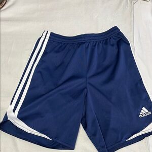 Adidas Navy and White Athletic Shorts, youth medium (11/12)